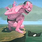 Frees Paintings - Free and At Leisure-8 by Yue Minjun